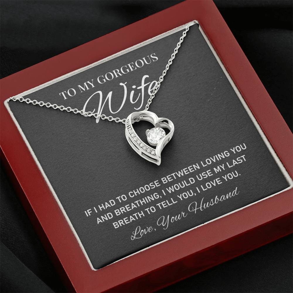 To My Gorgeous, Heartfelt Necklace For Wife Loving Jewelry For Romantic Love Sweet Pendant For A Special Bond Sentimental Necklace Heartwarming Gift From Husband Sentimental Pendant Appreciation Necklace Thoughtful Gift Special Necklace
