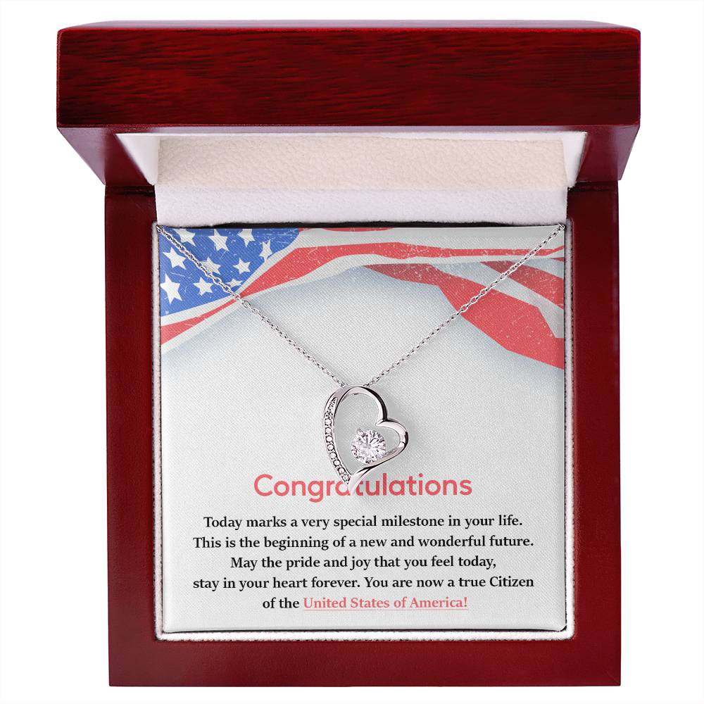 Congratulations Necklace For New U.s. Citizen Necklace For New U.s. Citizen Gift For New American Citizen Necklace With Citizenship Message Necklace For Official U.s. Citizen Gift For New U.s. Patriot Jewelry For New U.s. Citizen Jewelry For U.s.