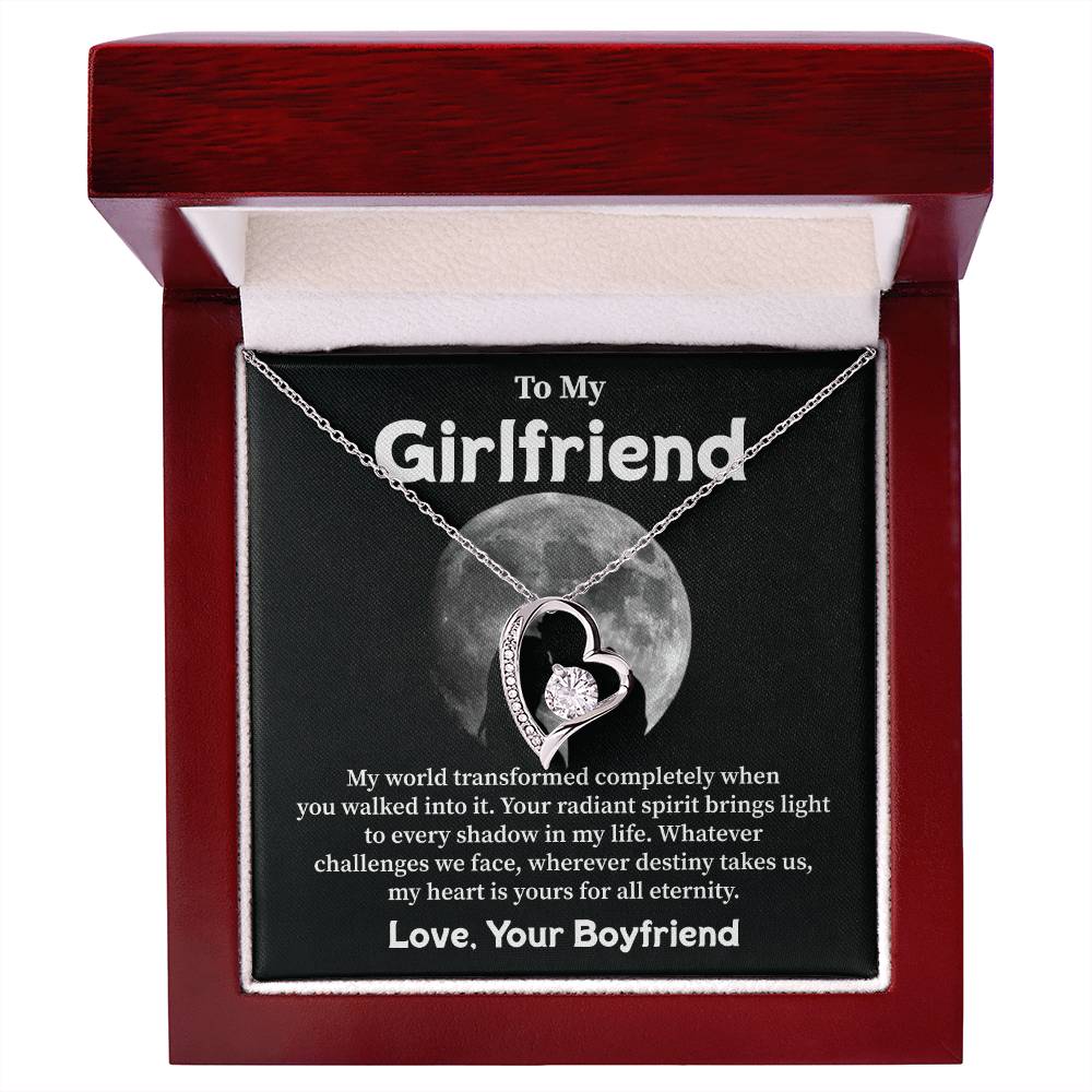 To My Girlfriend Necklace Gift with Moon Card