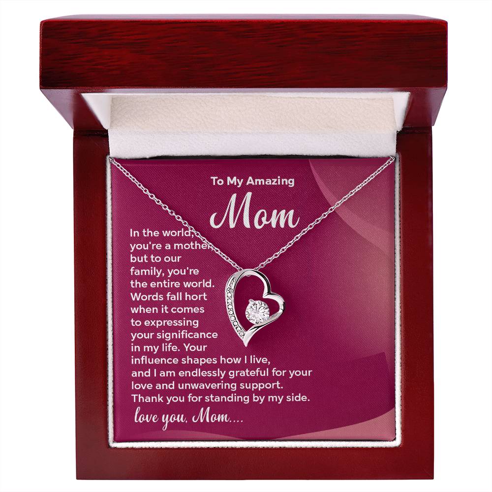 Mom Necklace Gift with Loving Message Card