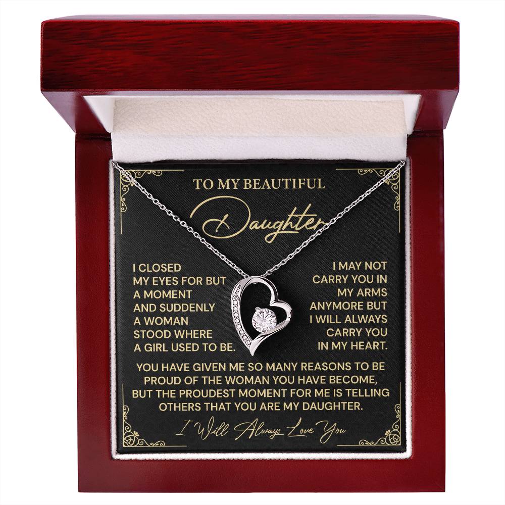 Daughter Gift with Keepsake Heart Pendant From Proud Parent