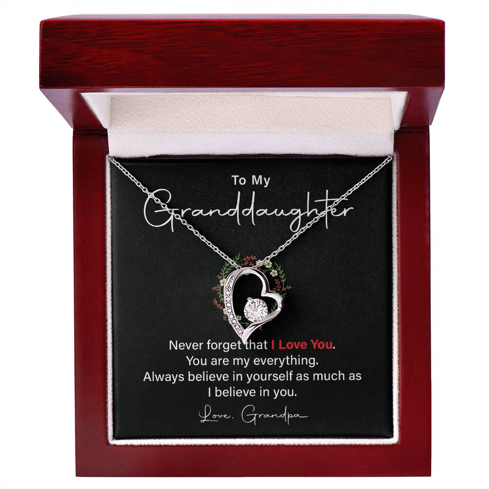 Granddaughter Necklace Gift from Grandpa – Love Message