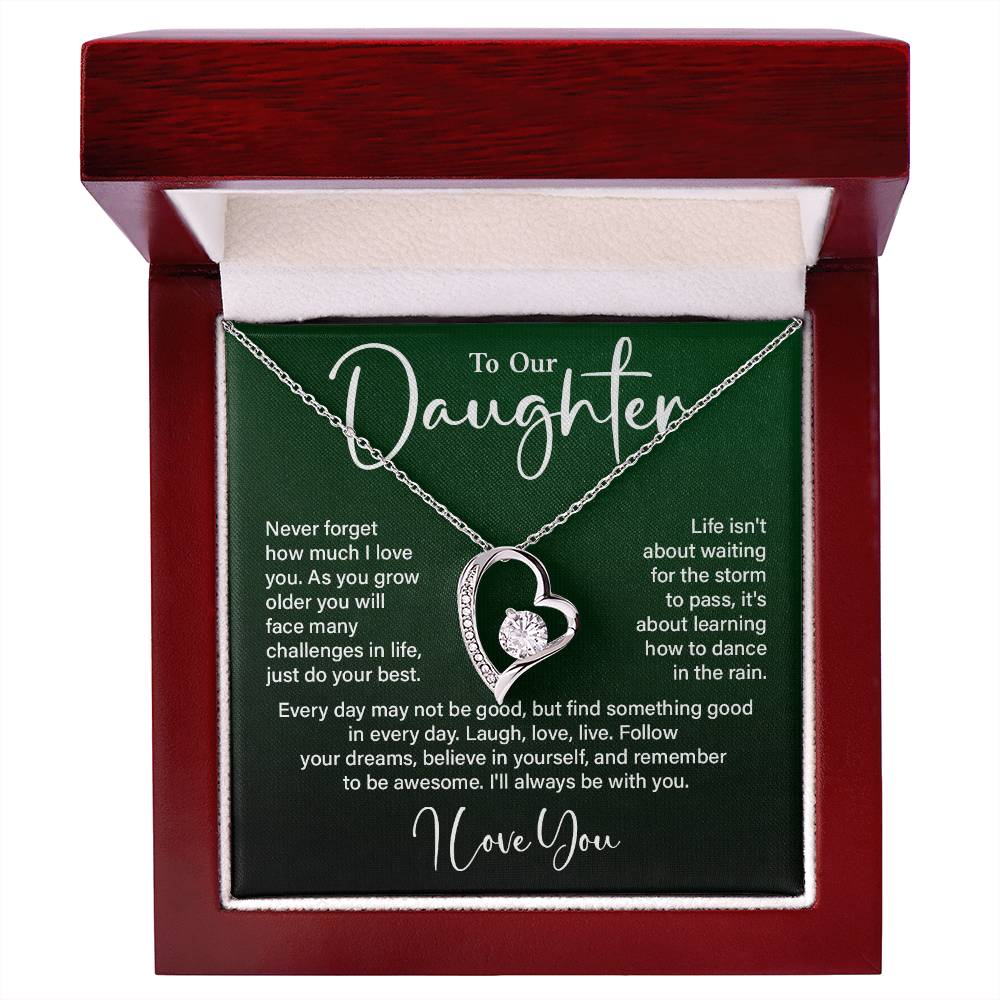 Daughter Gift from Mom and Dad – Love You Heart Necklace