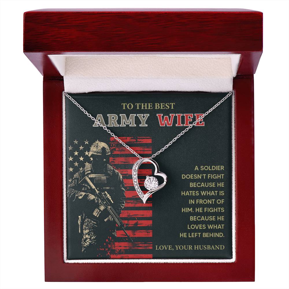 To the Best Army Wife  Best Army Wife Jewelry gift from husband Love and Support Necklace Emotional Support Jewelry Thank You Jewelry for Wives Unique Gift for Military Wives Romantic Gift for Army Wives My Beautiful Wife Jewelry Forever Together Necklace