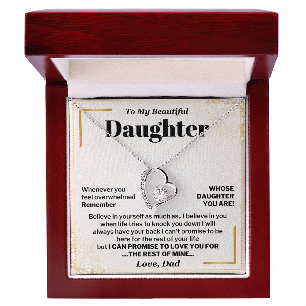 Daughter Necklace Gift from Dad Support Message Card