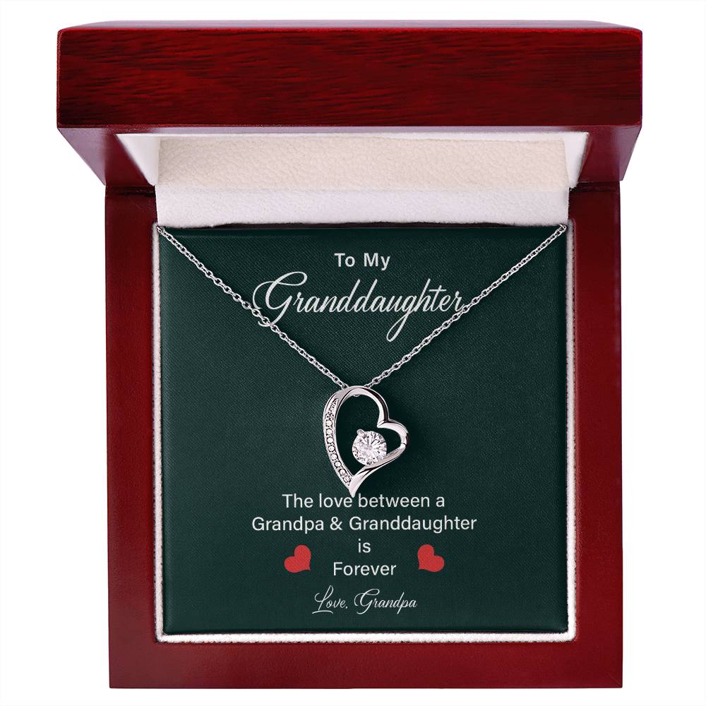Granddaughter Heart Necklace from Grandpa – Gift Box