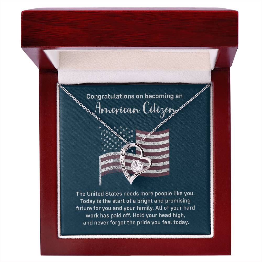 Congratulations Necklace For New American Citizen Necklace For New American Citizen Necklace With Citizenship Message Gift For New American Adventure Necklace For Pursuing Your Dreams Necklace For New Adventure As U.s. Citizen