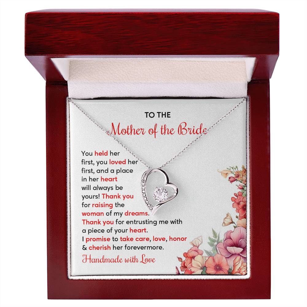 To The Mother Of The Bride, Heartfelt Necklace For Her Loving Jewelry For A Special Bond Thank You Gift For A Mother Sentimental Necklace For Love Appreciation Necklace For Her Beautiful Necklace Elegant Jewelry For Family Bond Thoughtful Necklace