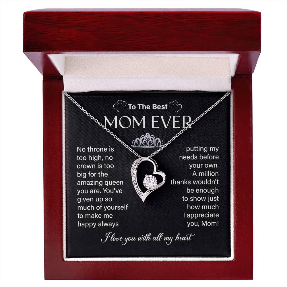 Necklace Gift for Mom – Best Mom Ever Message Card