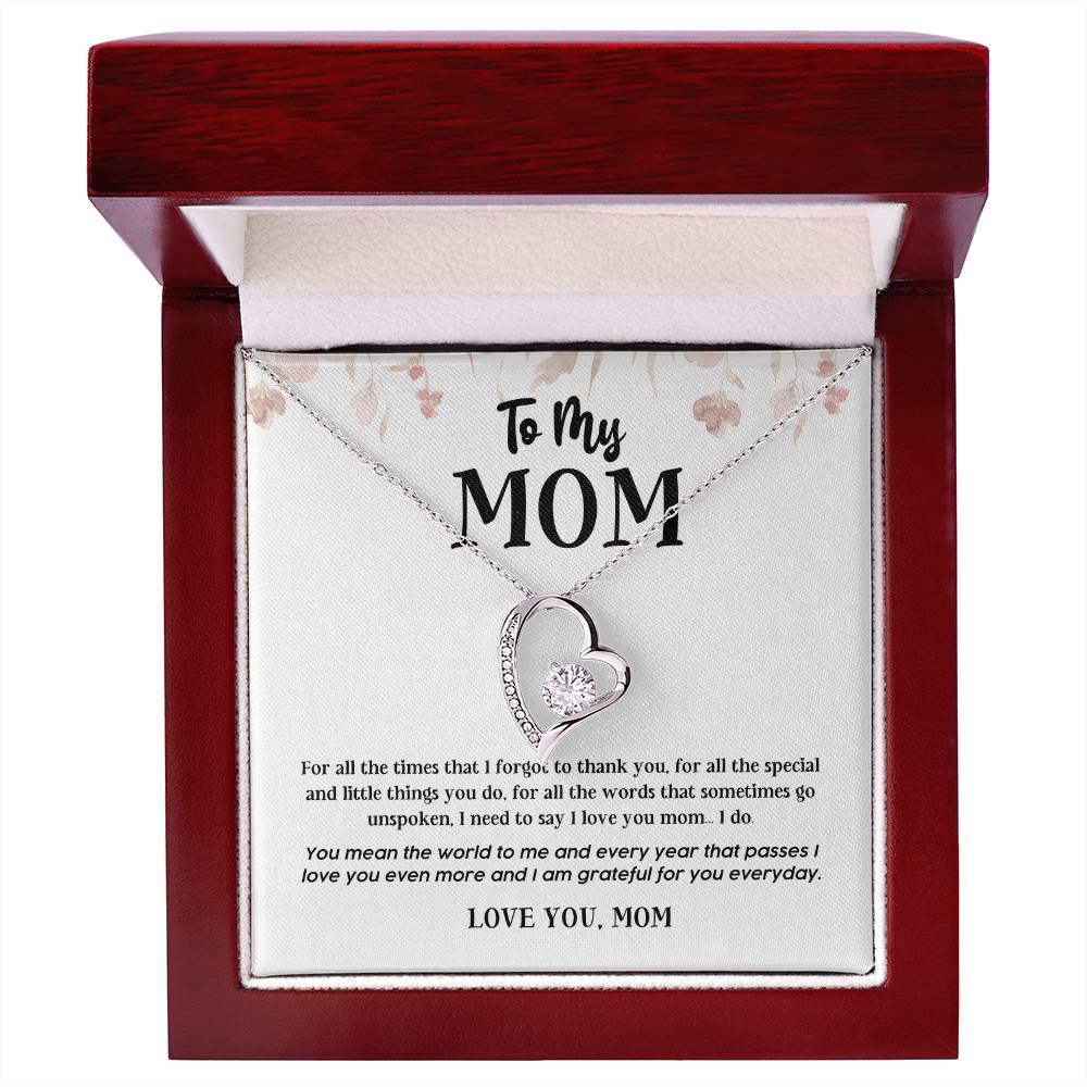 Heart Necklace Gift for Mom from Daughter or Son