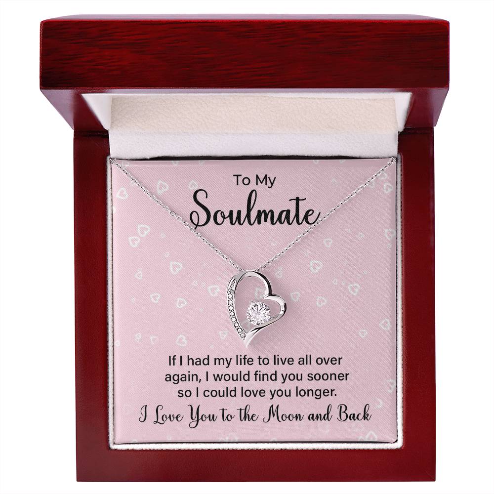 Soulmate Necklace Gift for Her with Message Card