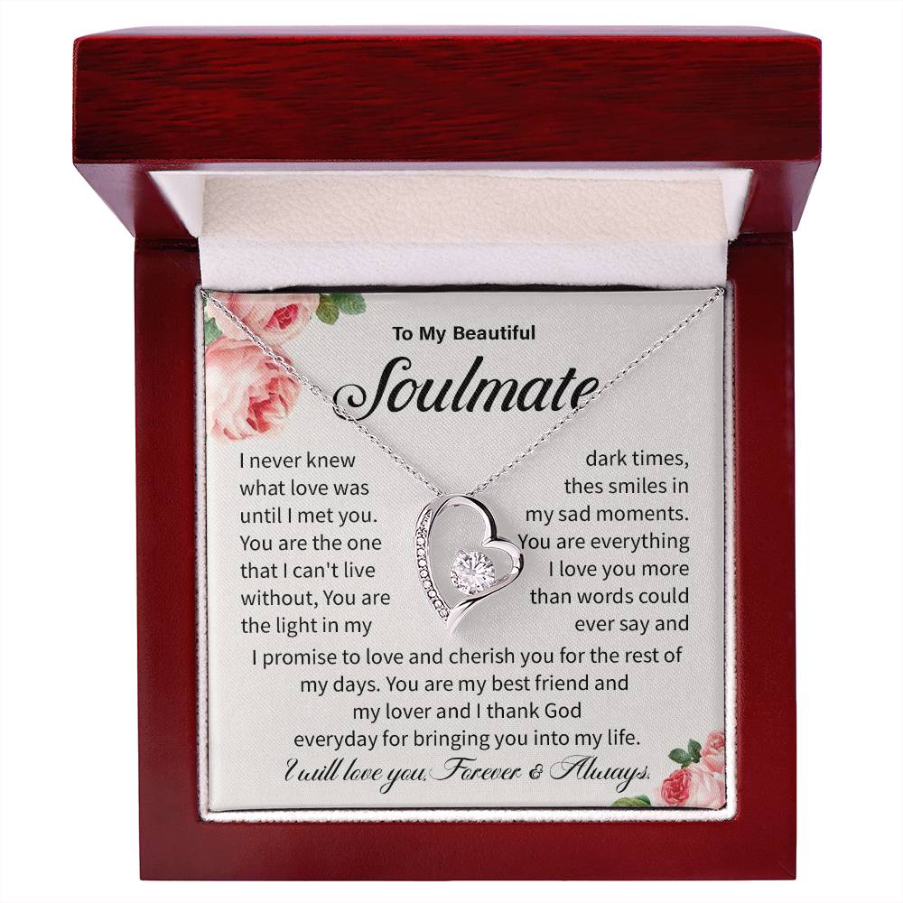 Soulmate Necklace Gift for Her – Love Message Card
