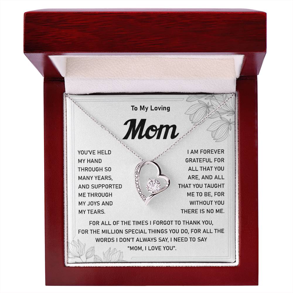 Heart Necklace Gift for Loving Mom from Daughter or Son