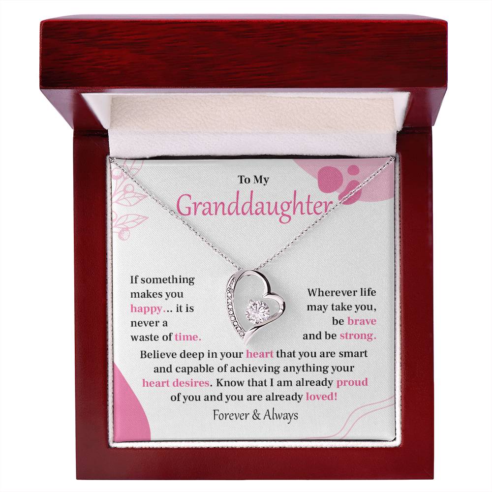 Encouraging Granddaughter Necklace with Heartfelt Message