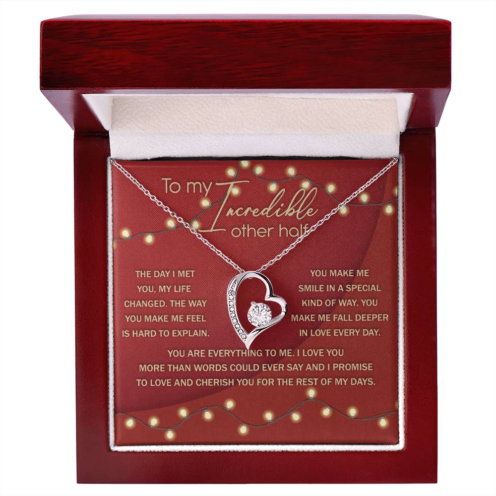 Romantic Necklace Gift for Partner – Message Card & Box