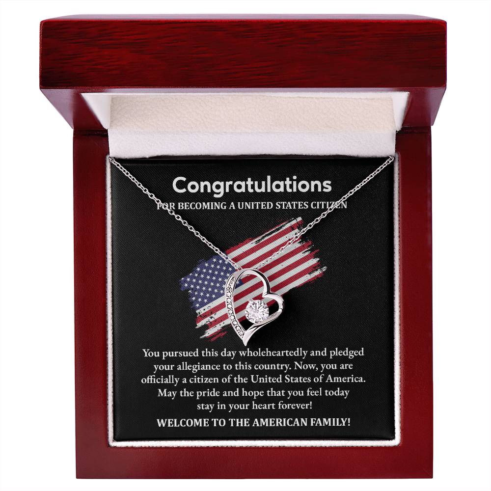 Congratulations Necklace For New U.s. Citizen Necklace For New U.s. Citizen Gift For U.s. Citizenship Success Necklace With Citizenship Message U.s. Citizenship Celebration Gift Jewelry For New U.s. Citizen Necklace For Citizenship Pledge