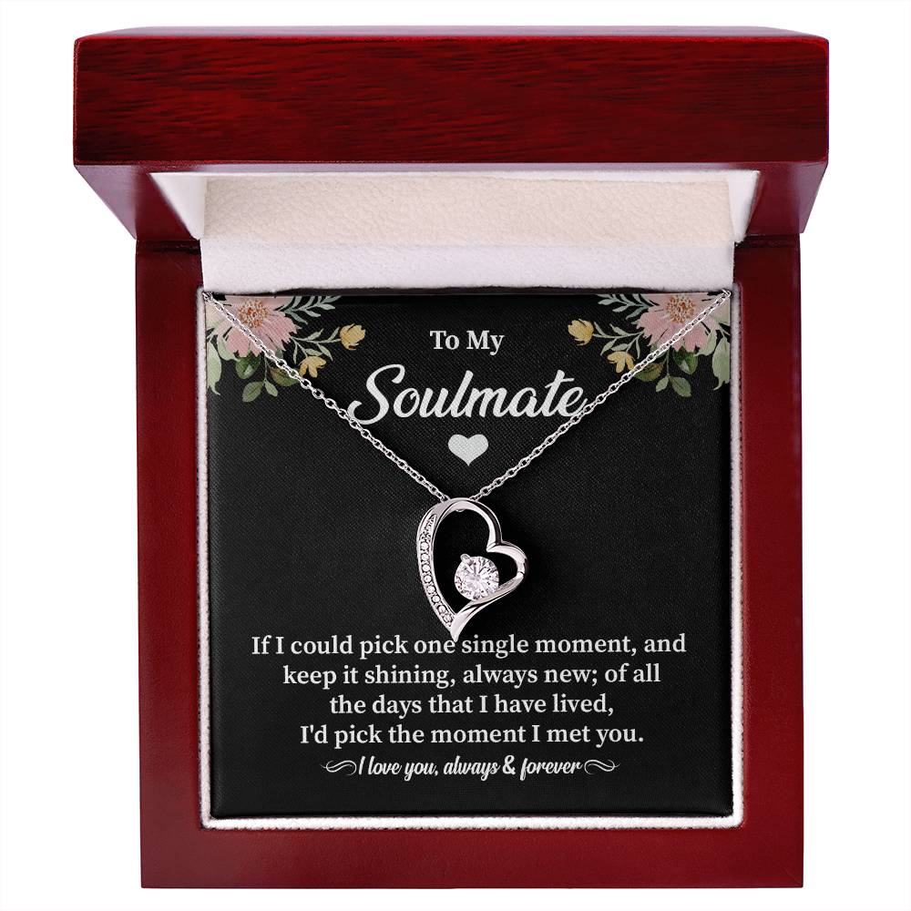 Soulmate Heart Necklace with Message Card & Gift Box