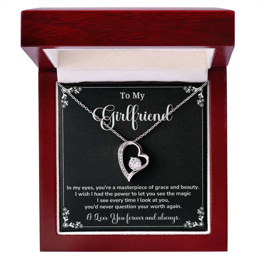 To My Girlfriend Gift With Message Card Elegant Jewelry with LED Box