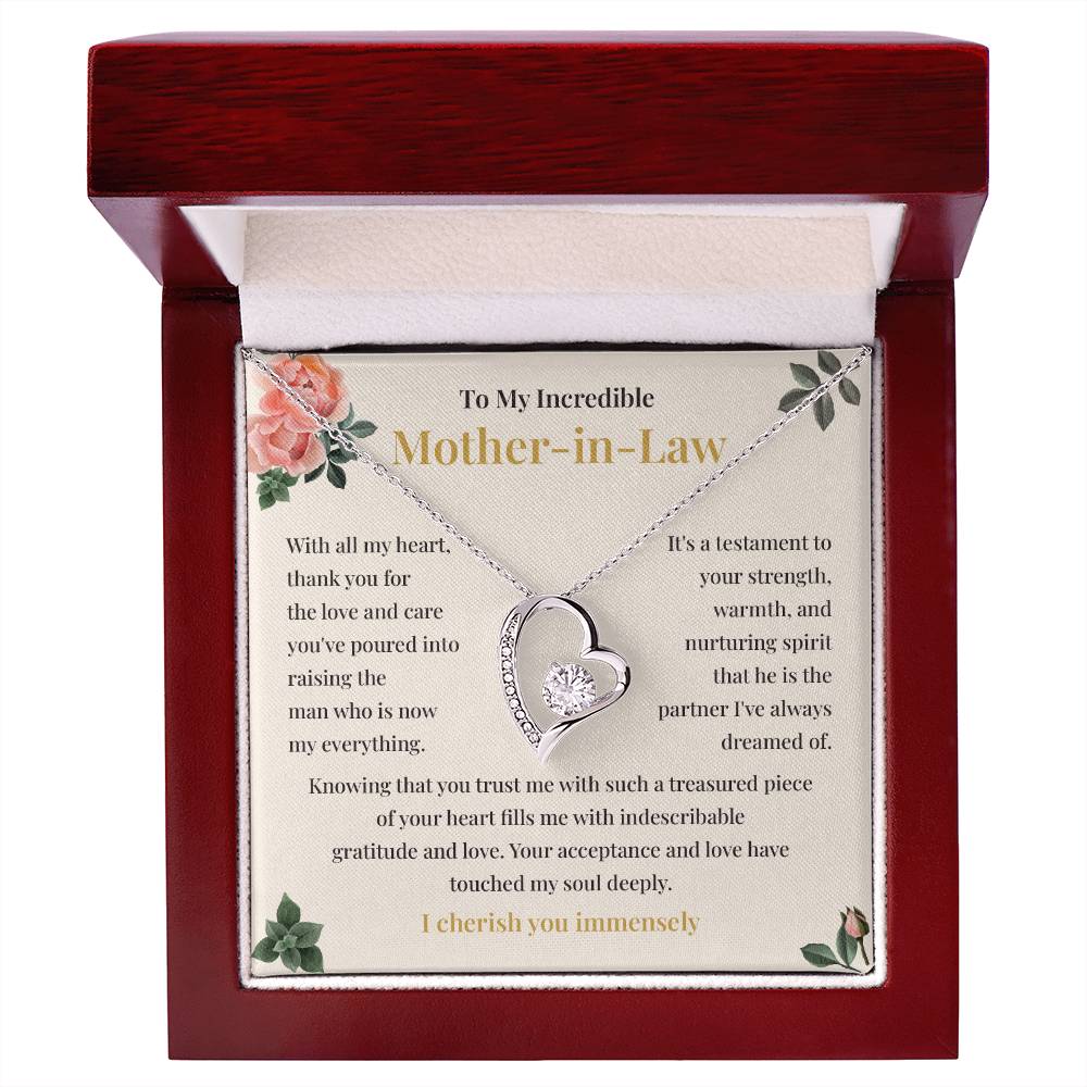 Mother-in-Law Gift from Bride with Heart Necklace