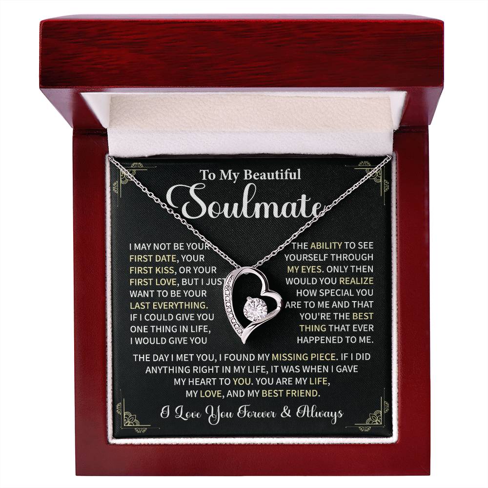 Soulmate Necklace Gift With Romantic Message Card