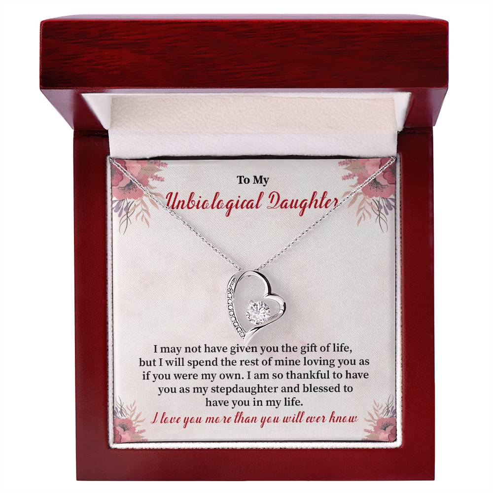 Unbiological Daughter Necklace – Heart Pendant Gift