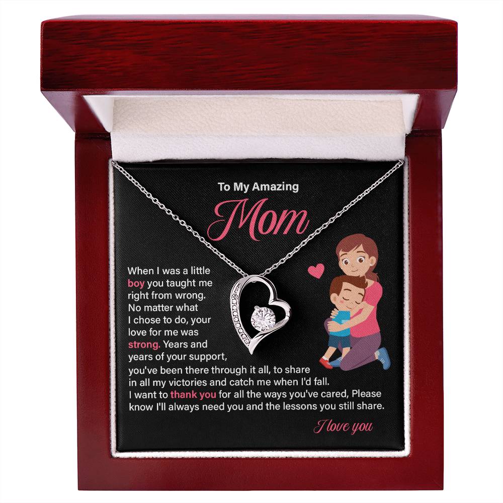 Heart Necklace Gift for Mom from Son – Thank You Mom