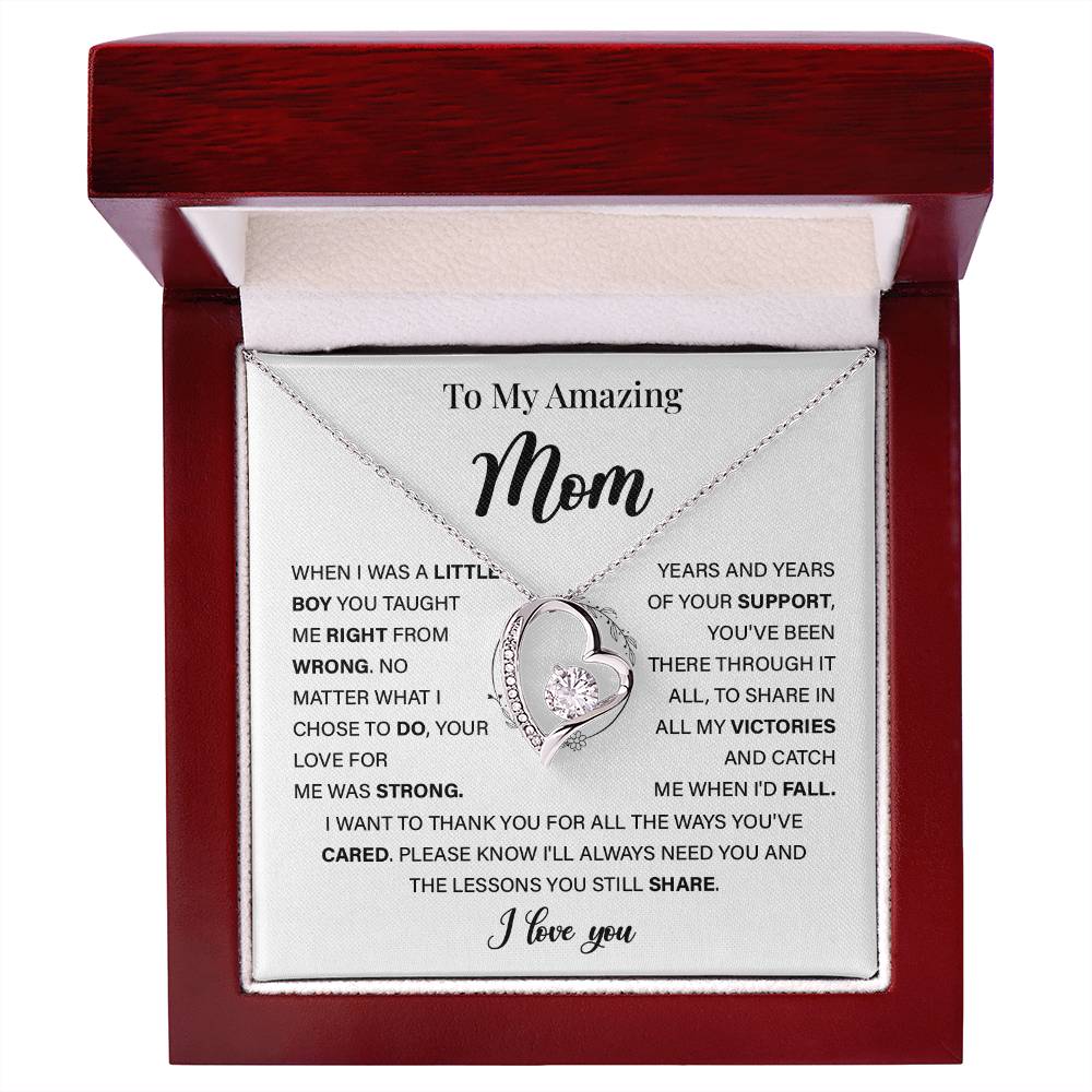 Sentimental Necklace for Mom with Heartfelt Message Card
