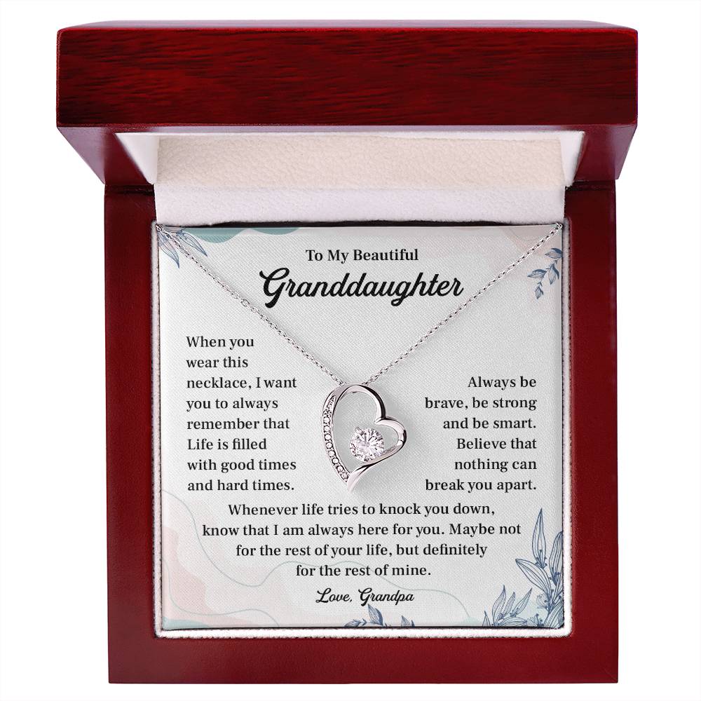 Granddaughter Necklace from Grandpa – Encouraging Message Card