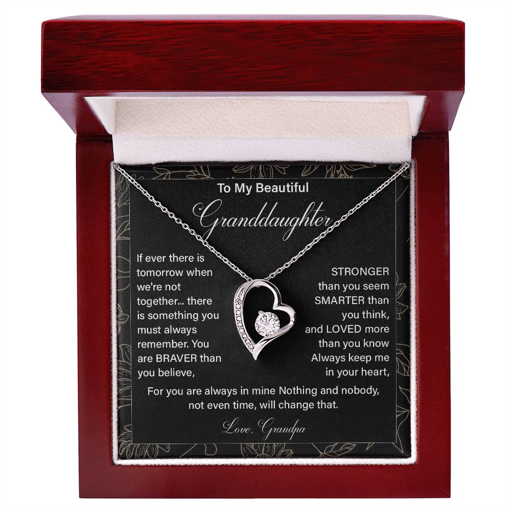 Granddaughter Necklace from Grandpa with Gift Card