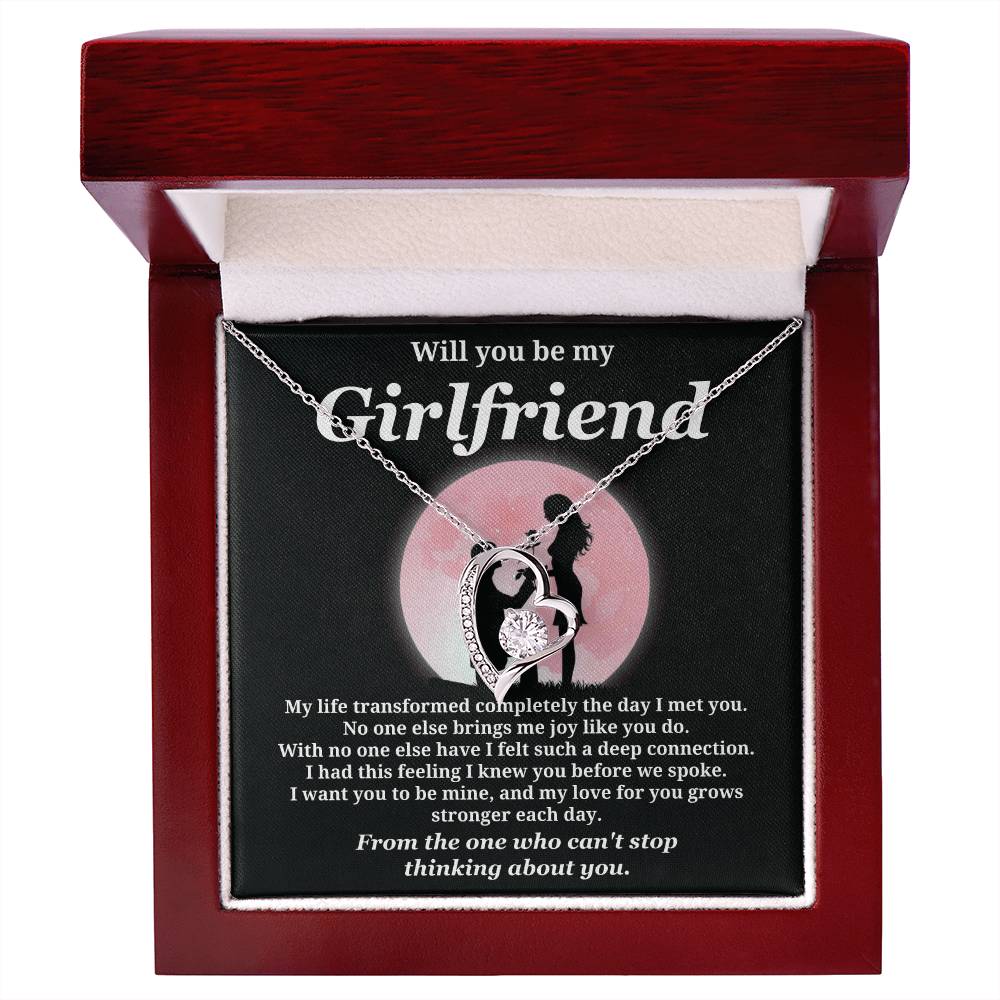 Will You Be My Girlfriend Necklace with Love Card