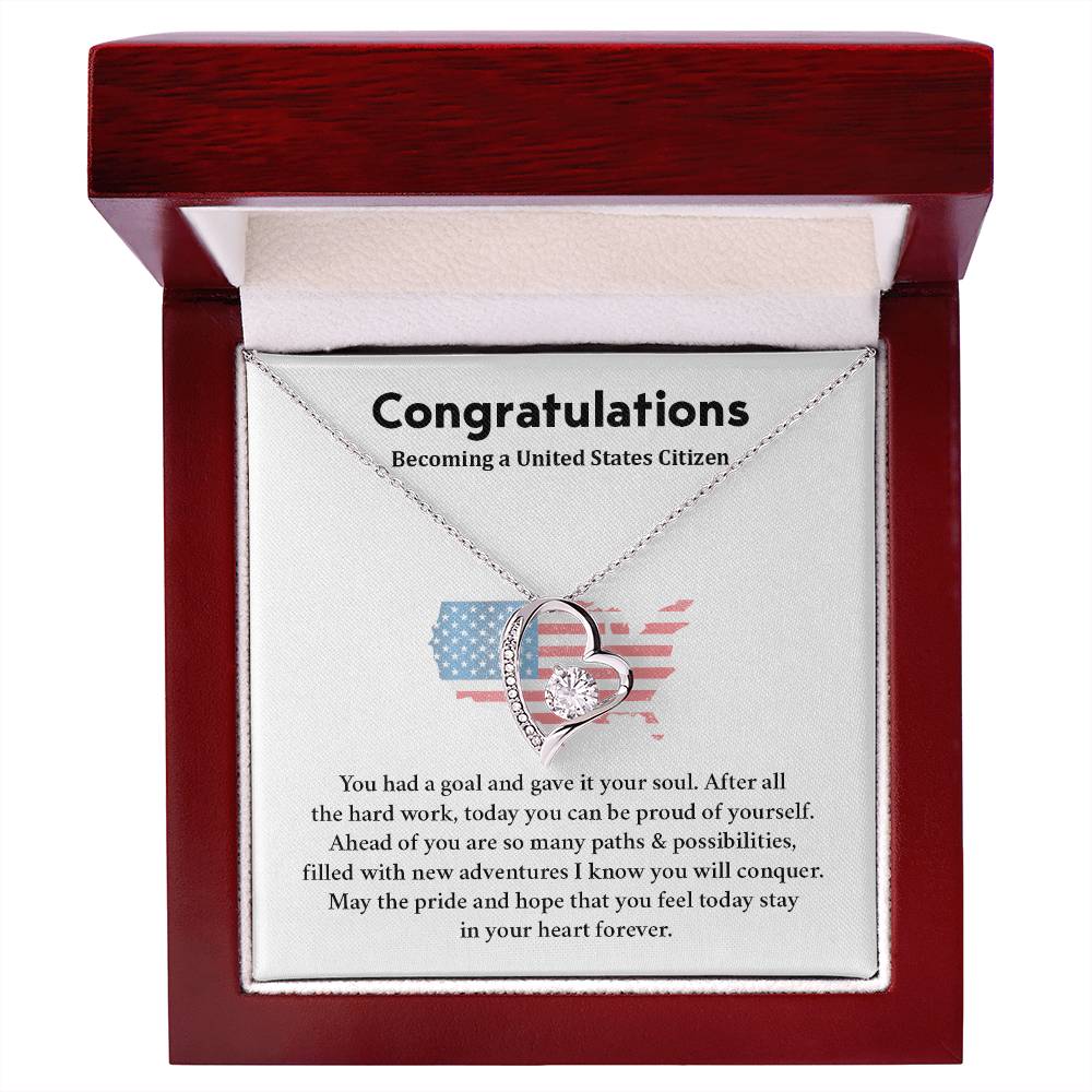 Congratulations Necklace For New U.s. Citizen  Necklace For New U.s. Citizen Gift For U.s. Citizenship Ceremony Necklace For Achieving U.s. Citizenship Jewelry For New U.s. Citizen Gift For U.s. Citizenship Achievement Necklace For U.S Citizenship Journey