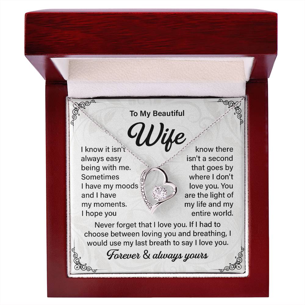 Husband to Wife Necklace Gift with Message Card
