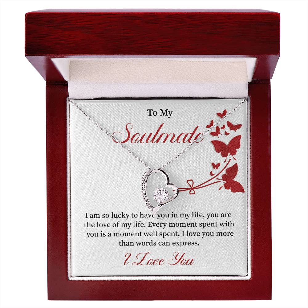 Soulmate Necklace Gift for Women – Love of My Life Message Card
