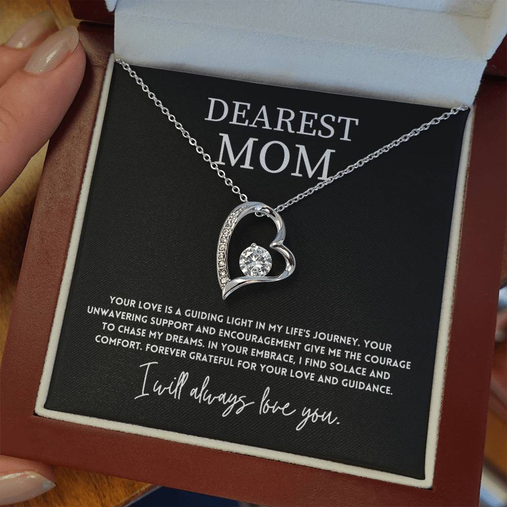 Dearest Mom, Best Necklace Gift From Son Necklace With Heartfelt Message Thoughtful Necklace Gift Best Mother’s Day Necklace Gift Jewelry Gift Love And Support Necklace Gift Inspirational Jewelry Gift Heart Pendant Necklace