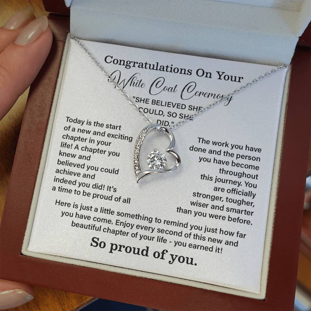 Congratulations On Your White Coat Ceremony New Adventures Necklace Hard Work Pay Off Necklace Enjoy The Journey Necklace Personal Growth Jewelry Daily Inspiration Necklace Heartfelt Message Necklace Congratulation Necklace She Believed She Could Necklace