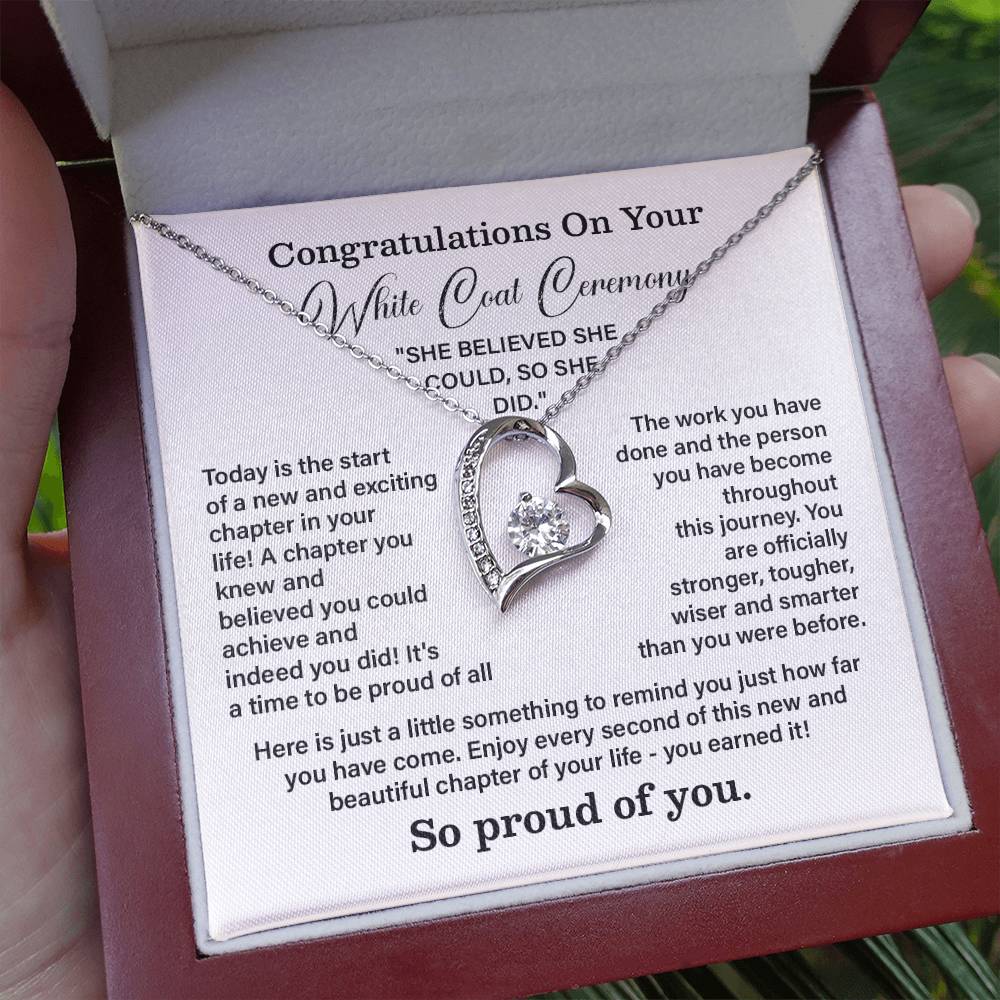 Congratulations On Your White Coat Ceremony New Adventures Necklace Hard Work Pay Off Necklace Enjoy The Journey Necklace Personal Growth Jewelry Daily Inspiration Necklace Heartfelt Message Necklace Congratulation Necklace She Believed She Could Necklace