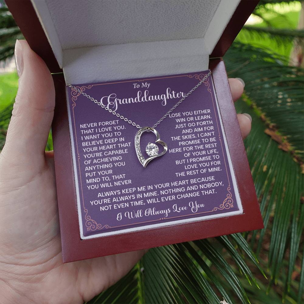 Granddaughter Necklace Gift With Inspiring Card