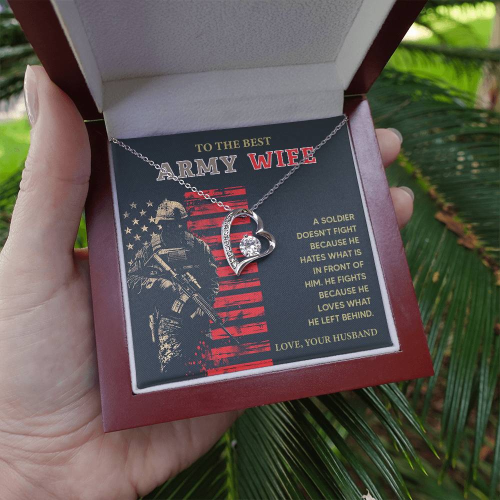 To the Best Army Wife  Best Army Wife Jewelry gift from husband Love and Support Necklace Emotional Support Jewelry Thank You Jewelry for Wives Unique Gift for Military Wives Romantic Gift for Army Wives My Beautiful Wife Jewelry Forever Together Necklace