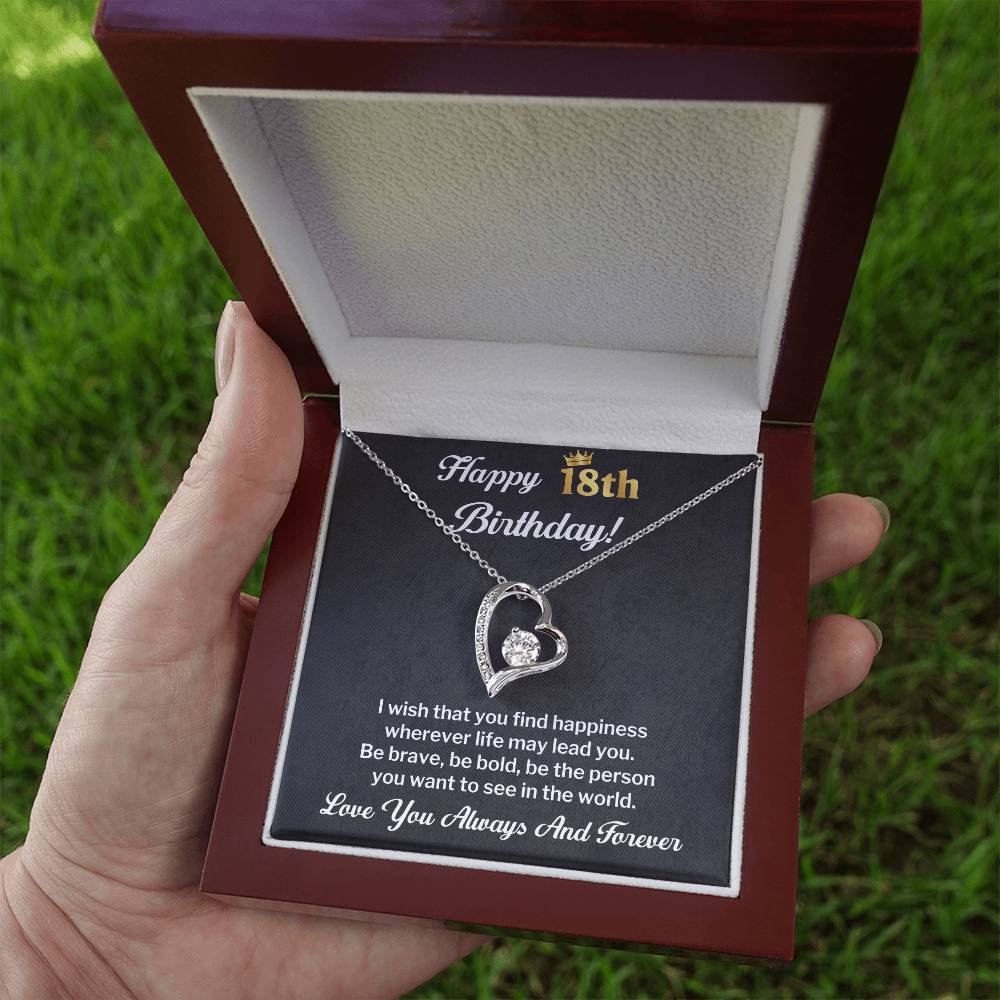 18th Birthday Necklace Gift With Loving Message