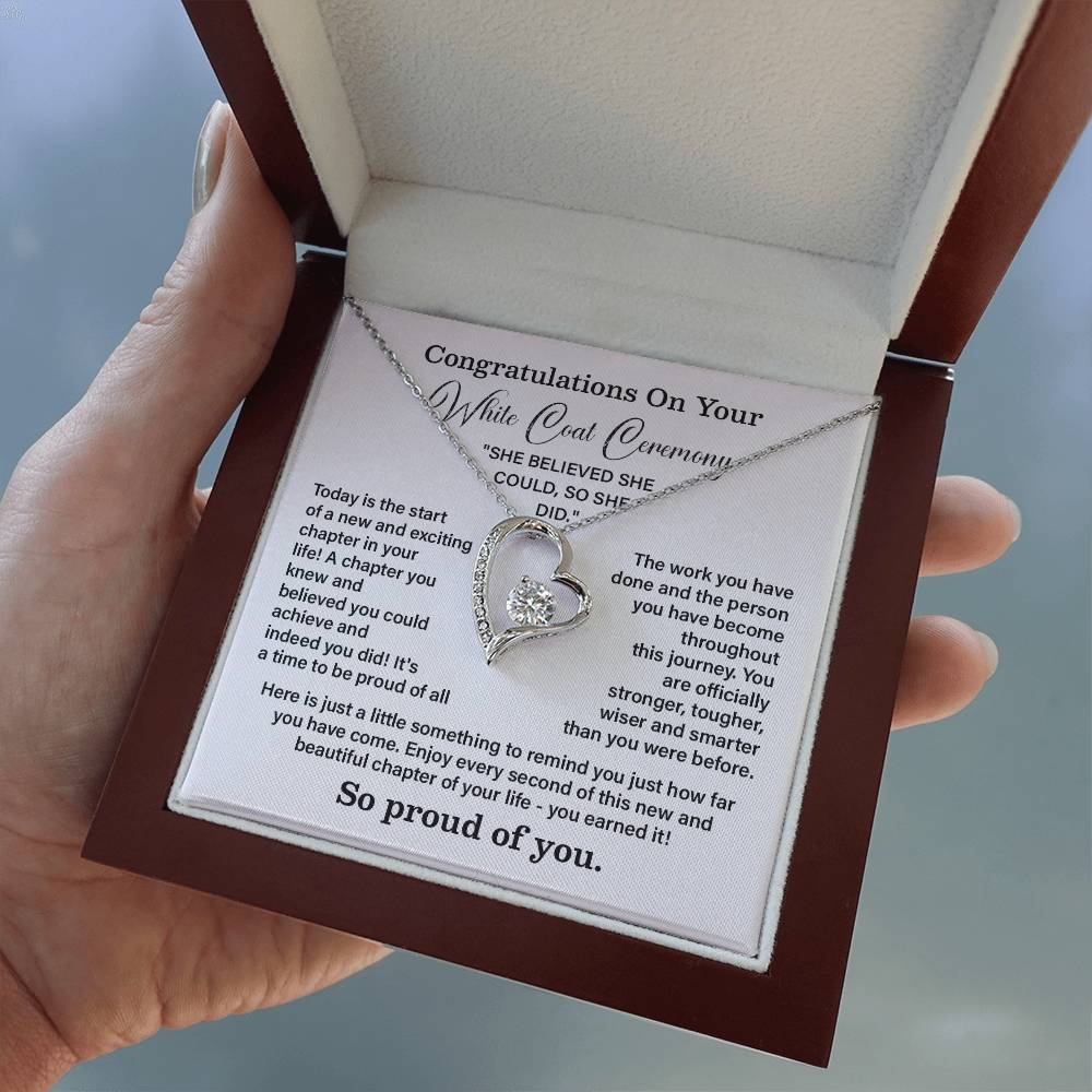 Congratulations On Your White Coat Ceremony New Adventures Necklace Hard Work Pay Off Necklace Enjoy The Journey Necklace Personal Growth Jewelry Daily Inspiration Necklace Heartfelt Message Necklace Congratulation Necklace She Believed She Could Necklace