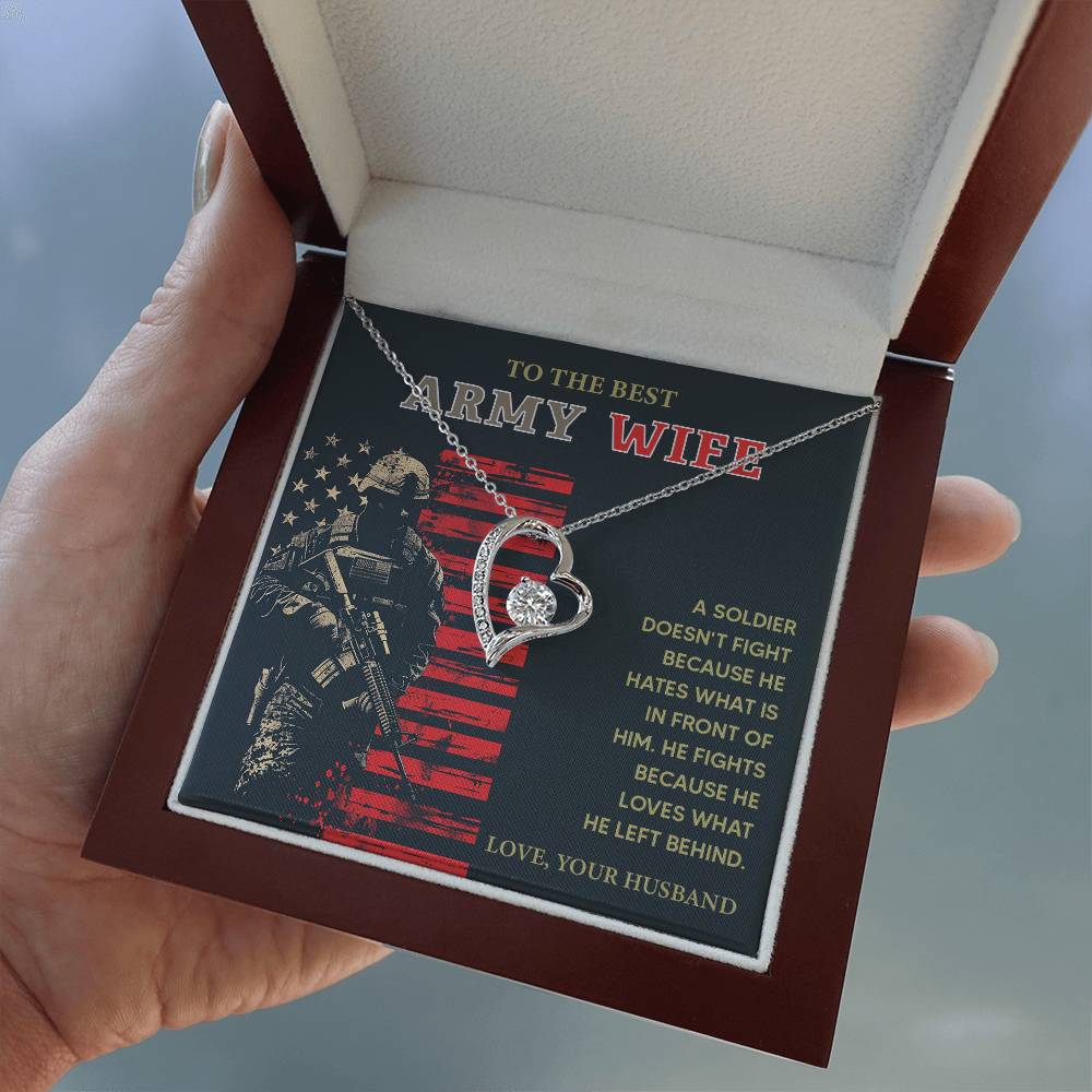 To the Best Army Wife  Best Army Wife Jewelry gift from husband Love and Support Necklace Emotional Support Jewelry Thank You Jewelry for Wives Unique Gift for Military Wives Romantic Gift for Army Wives My Beautiful Wife Jewelry Forever Together Necklace