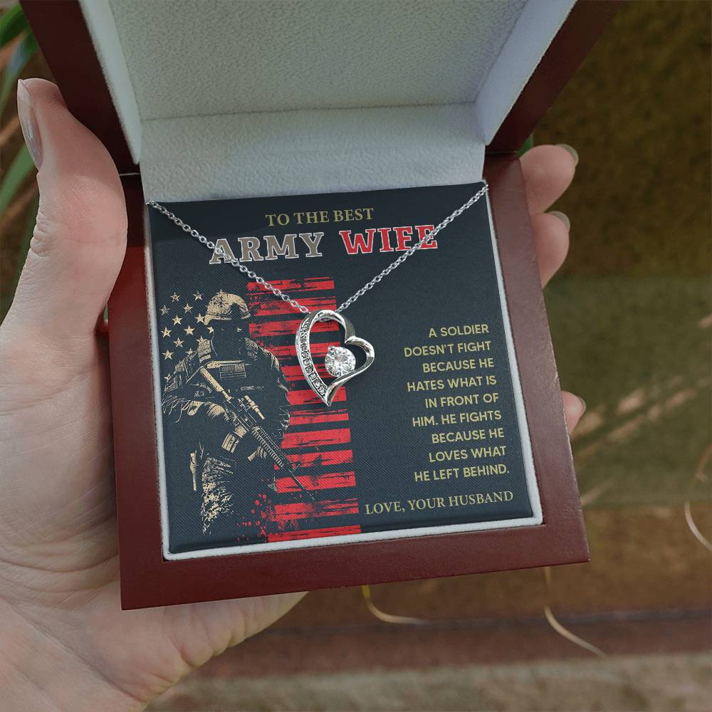 To the Best Army Wife  Best Army Wife Jewelry gift from husband Love and Support Necklace Emotional Support Jewelry Thank You Jewelry for Wives Unique Gift for Military Wives Romantic Gift for Army Wives My Beautiful Wife Jewelry Forever Together Necklace