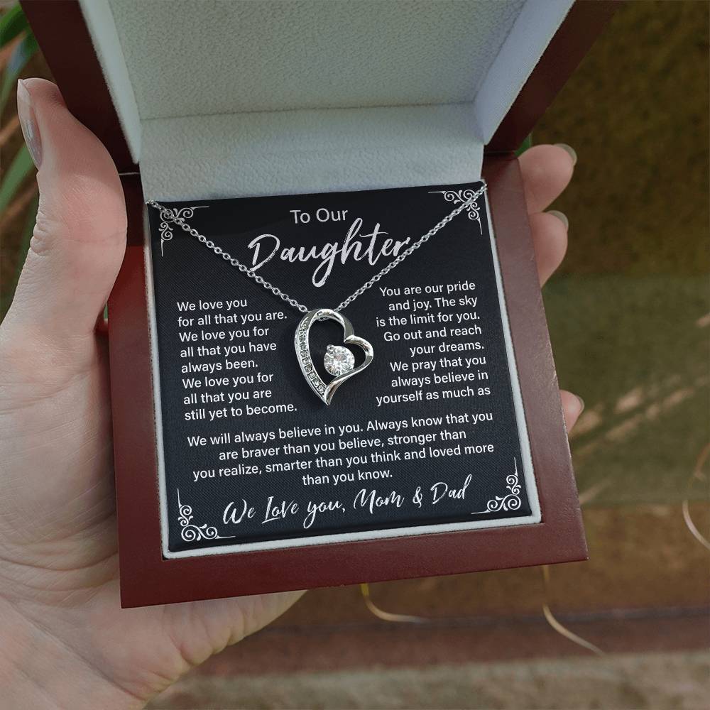 Gift for Daughter from Parents with Heart Pendant