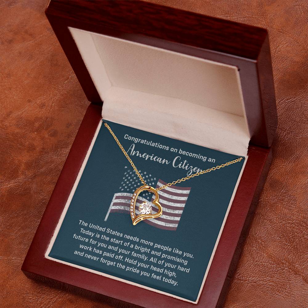 Congratulations Necklace For New American Citizen Necklace For New American Citizen Necklace With Citizenship Message Gift For New American Adventure Necklace For Pursuing Your Dreams Necklace For New Adventure As U.s. Citizen