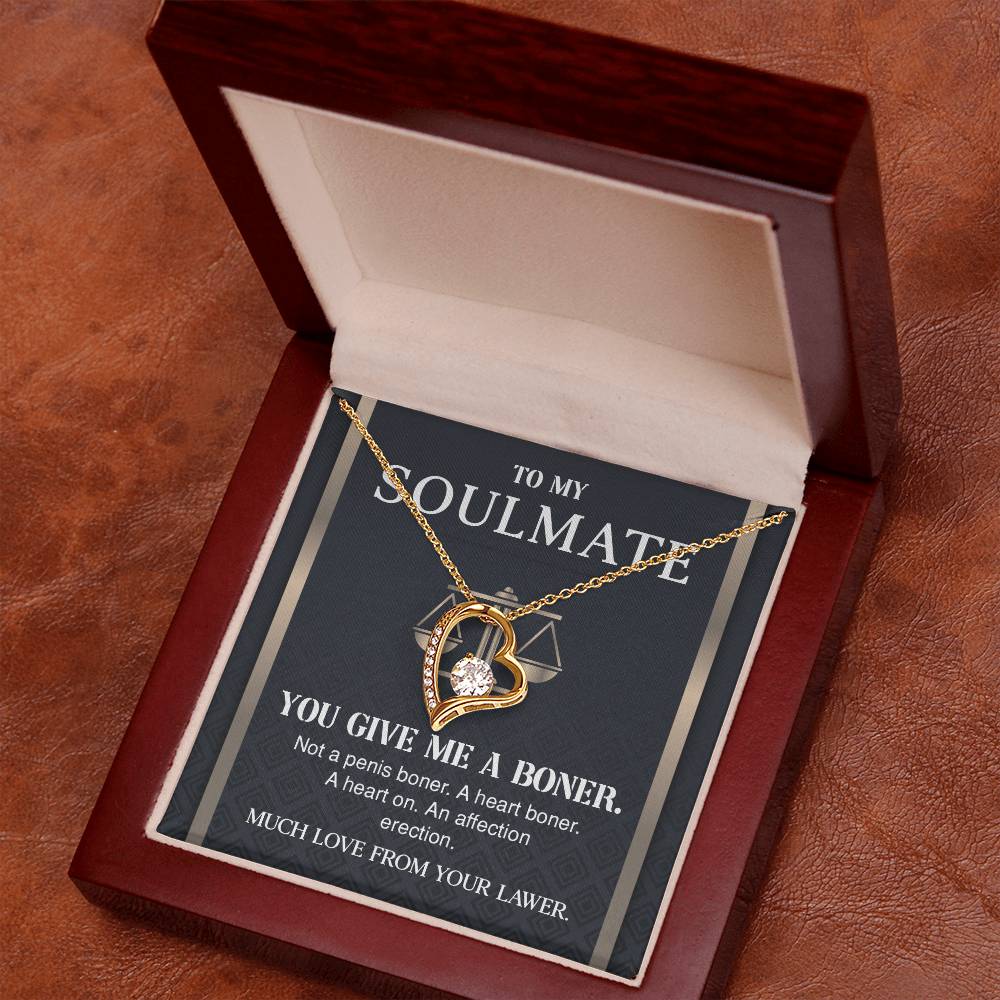 Lawyer to Soulmate Necklace with Funny Message Card