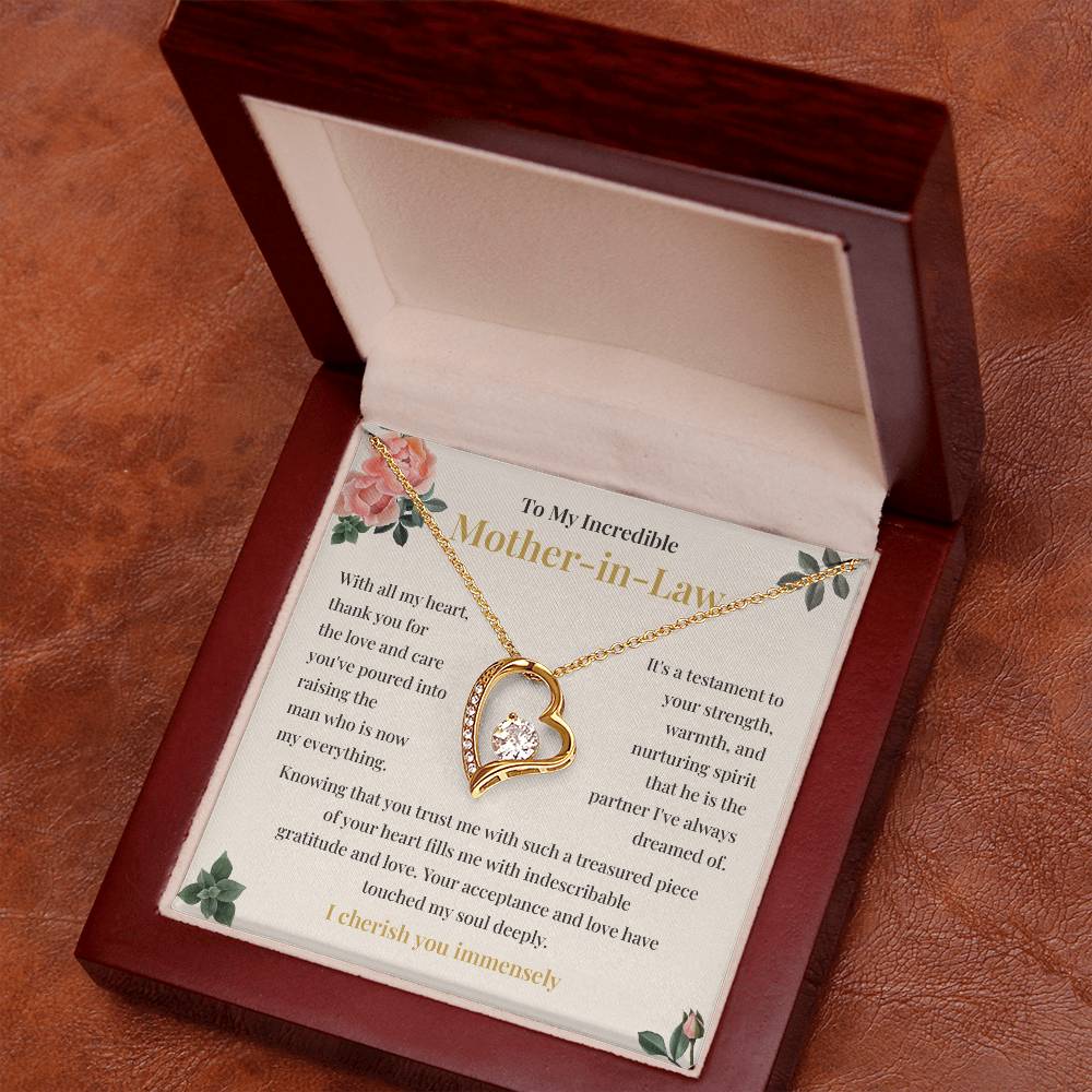 Mother-in-Law Gift from Bride with Heart Necklace