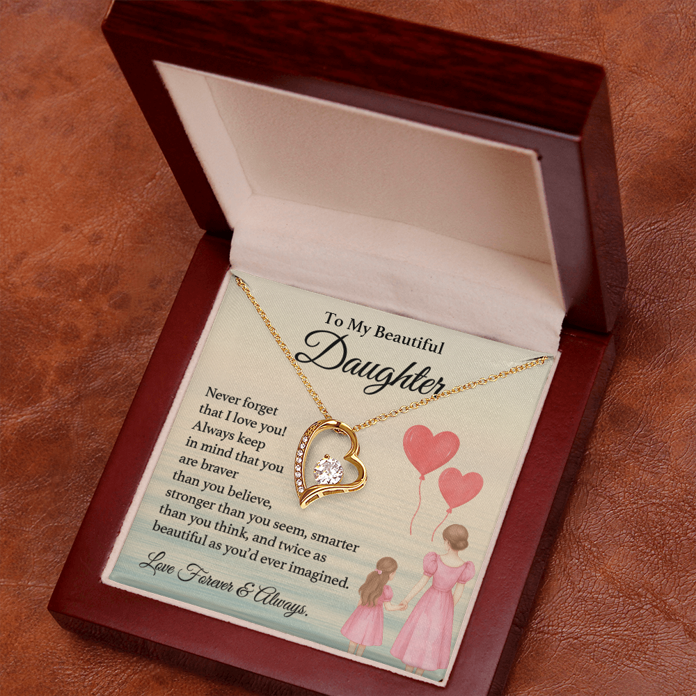 Daughter Necklace Gift Braver Than You Believe Card