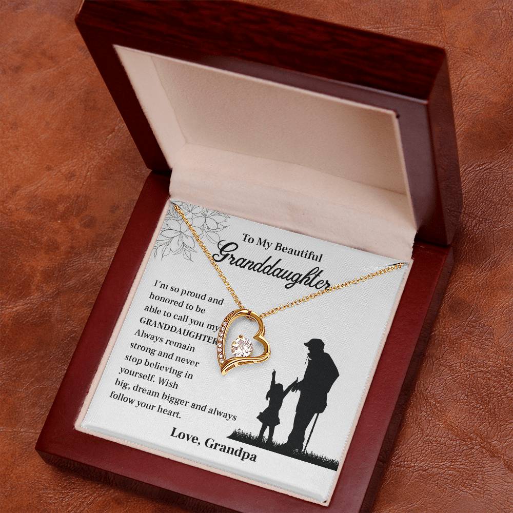 Granddaughter Jewelry from Grandpa with Inspirational Note