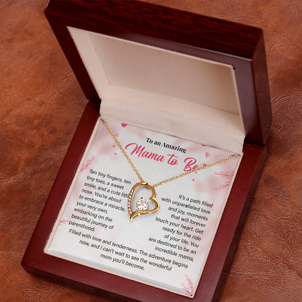 Mama to Be Necklace Gift for New Mom with Heart Pendant