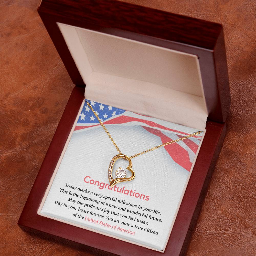 Congratulations Necklace For New U.s. Citizen Necklace For New U.s. Citizen Gift For New American Citizen Necklace With Citizenship Message Necklace For Official U.s. Citizen Gift For New U.s. Patriot Jewelry For New U.s. Citizen Jewelry For U.s.